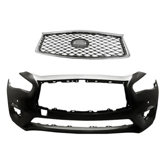 Replacement - 2-Piece (Front Bumper Cover, Grille) (CAPA Certified)