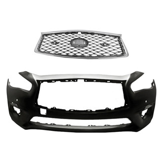 Replacement - 2-Piece (Front Bumper Cover, Grille) (CAPA Certified)