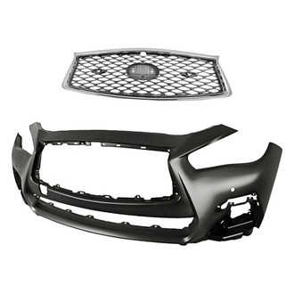 Replacement - 2-Piece (Front Bumper Cover, Grille) (CAPA Certified)