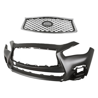 Replacement - 2-Piece (Front Bumper Cover, Grille) (CAPA Certified)