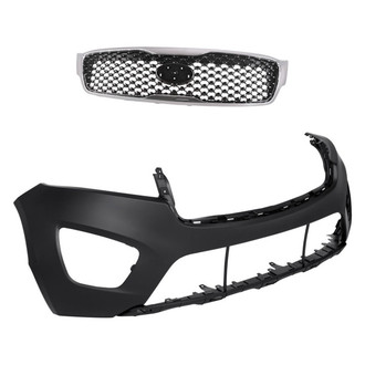 Replacement - 2-Piece (Front Bumper Cover, Grille) (CAPA Certified)
