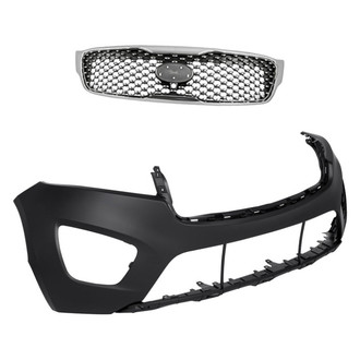 Replacement - 2-Piece (Front Bumper Cover, Grille) (CAPA Certified)
