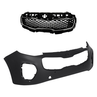 Replacement - 2-Piece (Front Bumper Cover, Grille) (CAPA Certified)