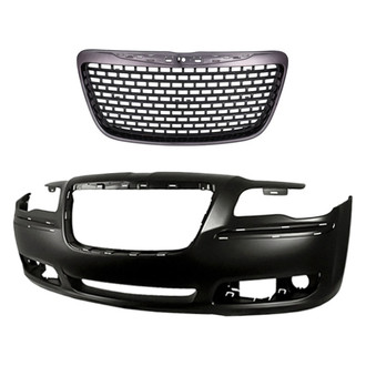 Replacement - 2-Piece (Front Bumper Cover, Grille) (Standard Line)