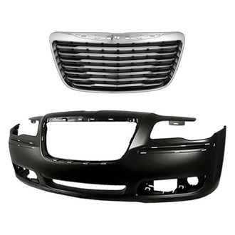 Replacement - 2-Piece (Front Bumper Cover, Grille) (Standard Line)