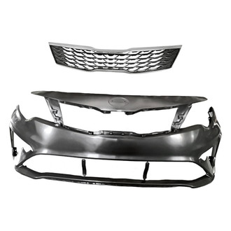 Replacement - 2-Piece (Front Bumper Cover, Grille) (CAPA Certified)