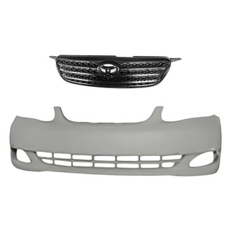 Replacement - 2-Piece (Front Bumper Cover, Grille) (Standard Line)