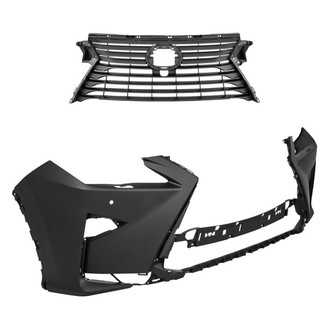 Replacement - 2-Piece (Front Bumper Cover, Grille) (CAPA Certified)
