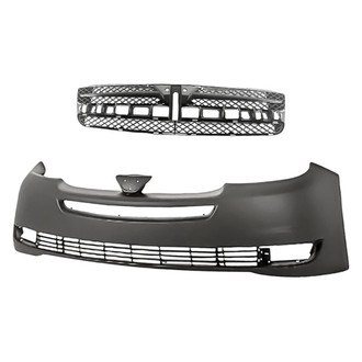 Replacement - 2-Piece (Front Bumper Cover, Grille) (Standard Line)