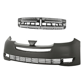 Replacement - 2-Piece (Front Bumper Cover, Grille) (Standard Line)