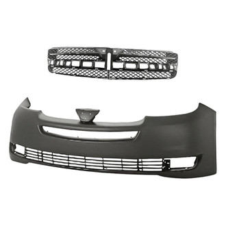 Replacement - 2-Piece (Front Bumper Cover, Grille) (Standard Line)
