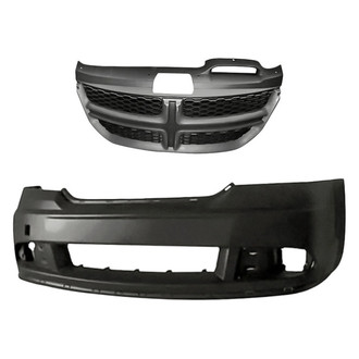 Replacement - 2-Piece (Front Bumper Cover, Grille) (Standard Line)
