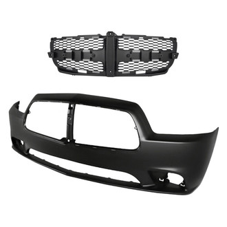 Replacement - 2-Piece (Front Bumper Cover, Grille) (Standard Line)