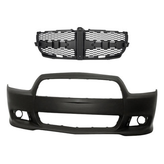 Replacement - 2-Piece (Front Bumper Cover, Grille) (Standard Line)