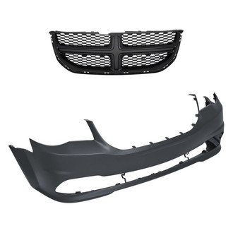 Replacement - 2-Piece (Front Bumper Cover, Grille) (Standard Line)