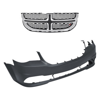 Replacement - 2-Piece (Front Bumper Cover, Grille) (Standard Line)