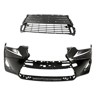 Replacement - 2-Piece (Front Bumper Cover, Grille) (CAPA Certified)