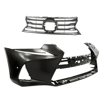Replacement - 2-Piece (Front Bumper Cover, Grille) (CAPA Certified)