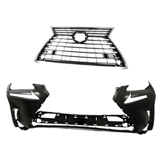 Replacement - 2-Piece (Front Bumper Cover, Grille) (CAPA Certified)