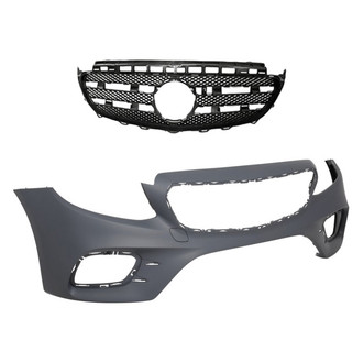 Replacement - 2-Piece (Front Bumper Cover, Grille) (CAPA Certified)