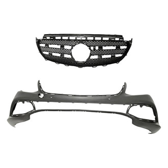 Replacement - 2-Piece (Front Bumper Cover, Grille) (CAPA Certified)