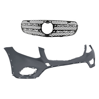 Replacement - 2-Piece (Front Bumper Cover, Grille) (CAPA Certified)