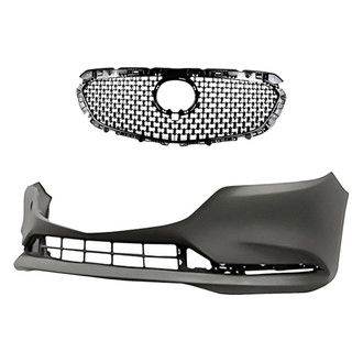 Replacement - 2-Piece (Front Bumper Cover, Grille) (CAPA Certified)