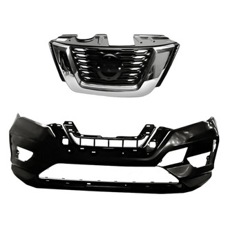 Replacement - 2-Piece (Front Bumper Cover, Grille) (CAPA Certified)