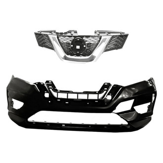 Replacement - 2-Piece (Front Bumper Cover, Grille) (CAPA Certified)