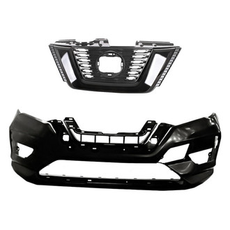 Replacement - 2-Piece (Front Bumper Cover, Grille) (CAPA Certified)