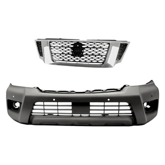 Replacement - 2-Piece (Front Bumper Cover, Grille) (CAPA Certified)