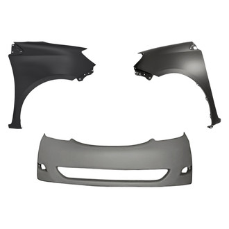 Replacement - 3-Piece (Front Bumper Cover, Driver and Passenger Side Fender) (Standard Line)