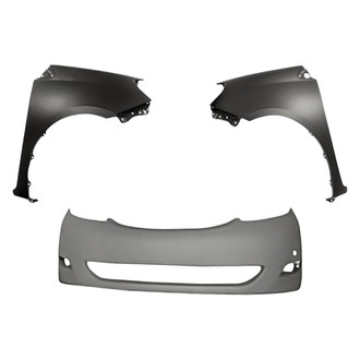 Replacement - 3-Piece (Front Bumper Cover, Driver and Passenger Side Fender) (Standard Line)