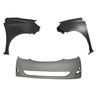 Replacement - 3-Piece (Front Bumper Cover, Driver and Passenger Side Fender) (Standard Line)