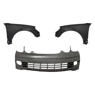 Replacement - 3-Piece (Front Bumper Cover, Driver and Passenger Side Fender) (Standard Line)