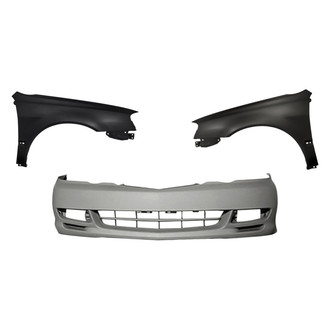 Replacement - 3-Piece (Front Bumper Cover, Driver and Passenger Side Fender) (Standard Line)