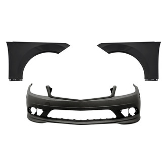 Replacement - 3-Piece (Front Bumper Cover, Driver and Passenger Side Fender) (Standard Line)