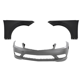 Replacement - 3-Piece (Front Bumper Cover, Driver and Passenger Side Fender) (Standard Line)