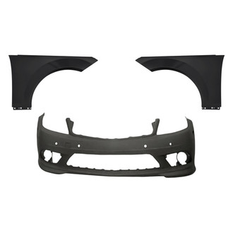 Replacement - 3-Piece (Front Bumper Cover, Driver and Passenger Side Fender) (Standard Line)