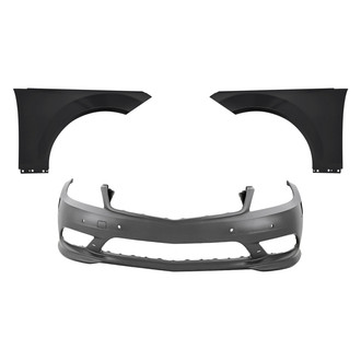 Replacement - 3-Piece (Front Bumper Cover, Driver and Passenger Side Fender) (Standard Line)