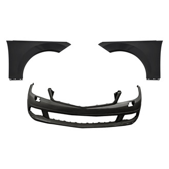 Replacement - 3-Piece (Front Bumper Cover, Driver and Passenger Side Fender) (Standard Line)