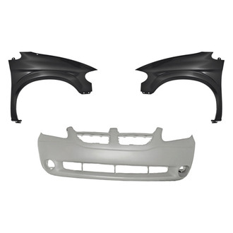 Replacement - 3-Piece (Front Bumper Cover, Driver and Passenger Side Fender)
