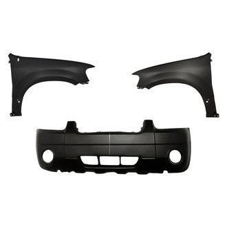 Replacement - 3-Piece (Front Bumper Cover, Driver and Passenger Side Fender)