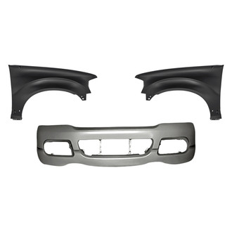 Replacement - 3-Piece (Front Bumper Cover, Driver and Passenger Side Fender) (Standard Line)