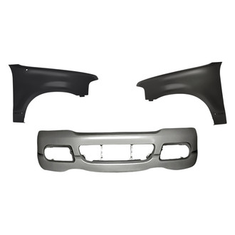 Replacement - 3-Piece (Front Bumper Cover, Driver and Passenger Side Fender) (Standard Line)