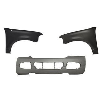 Replacement - 3-Piece (Front Bumper Cover, Driver and Passenger Side Fender) (Standard Line)