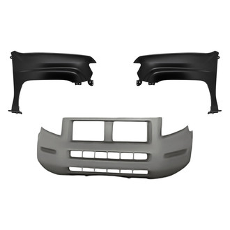 Replacement - 3-Piece (Front Bumper Cover, Driver and Passenger Side Fender) (Standard Line)