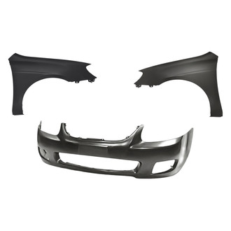Replacement - 3-Piece (Front Bumper Cover, Driver and Passenger Side Fender) (Standard Line)
