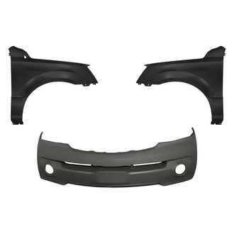 Replacement - 3-Piece (Front Bumper Cover, Driver and Passenger Side Fender) (Standard Line)