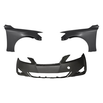 Replacement - 3-Piece (Front Bumper Cover, Driver and Passenger Side Fender) (Standard Line)